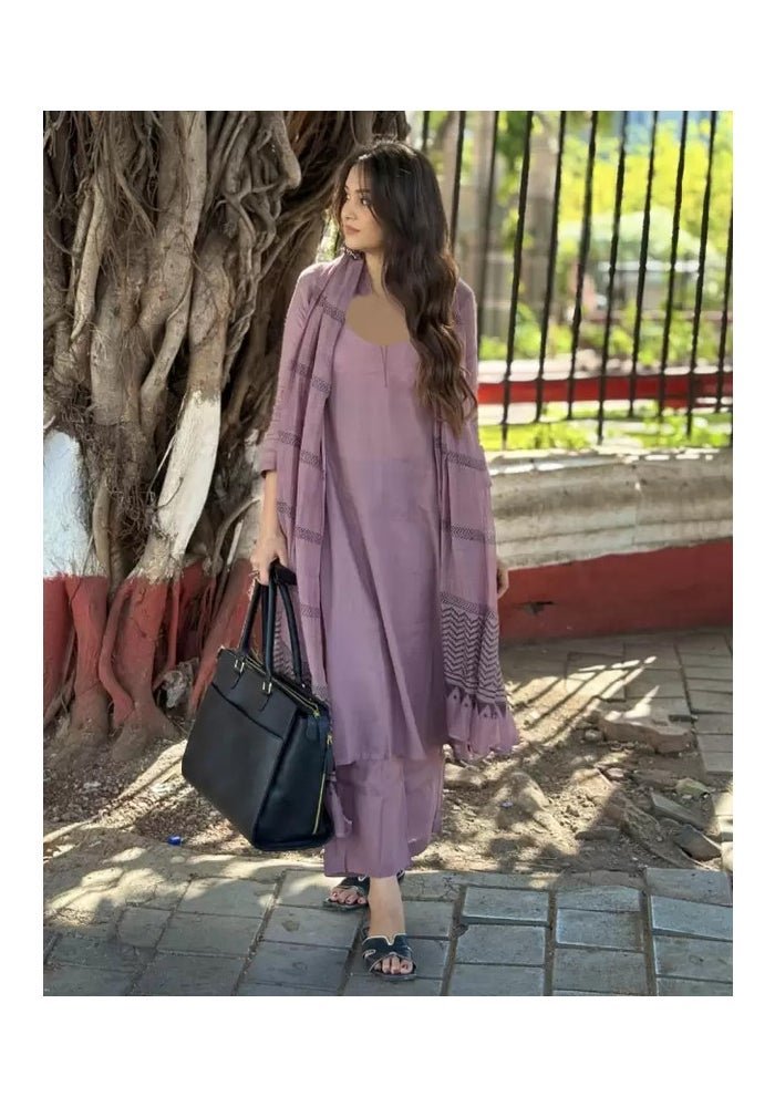 Malishka Export Viscose Solid Straight Kurta Pant With Dupatta for Women - Image 4